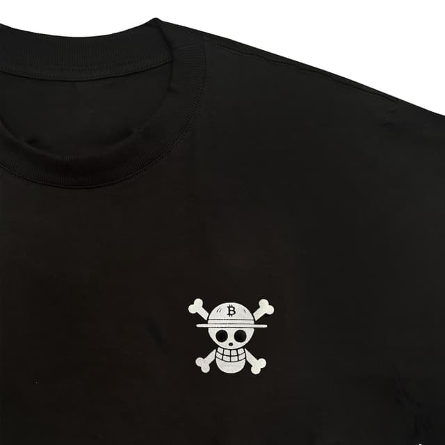 Camiseta Bitcoin Cabuloso - One Piece x Bitcoin — cor PRETO, imagem 2 de 10